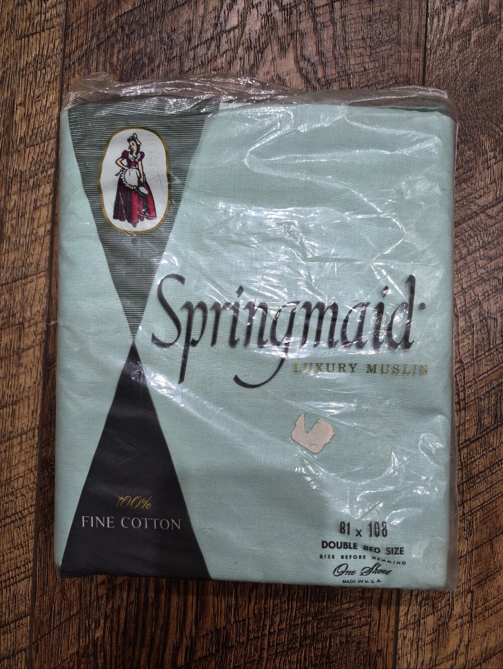 New Oldstock Vintage Springmaid Luxury Muslim 100% Cotton Double Bed Sheet